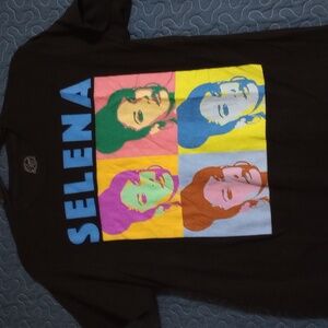 Selena T-Shirt Black with Colorful 4 Square Pictures